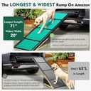 Max Length 71" & Width 20" Dog Car Ramp for Large Dogs Up to 250lbs, Foldable & Non-Slip Surface Ideal for Cars, SUVs, Trucks and Outdoor Steps, Upgraded Lighter Weight, Extra Wide Pet Stairs Ramp