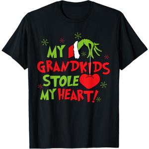 My Grandkids Stole My Heart Christmas Holiday Grandma Pajama T-Shirt Medium