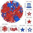 210Pcs Double-sided Independence Day Confetti Glitter Red Blue Pentagram Table Confetti for America 250th Birthday Table Decorations National Independence Day Party Decorations Supplies