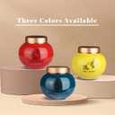 Ceramic Small Urn for Human Ashes Keepsake Mini Decorative Urn with Metal Threaded Lid Secure Seal for Adult or Pet Ashes - Red (2.95in)