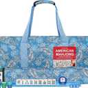American Mahjong Game Set, 166 Quality White Tiles, 4 All-in-One Color Rack/Pushers, Mahjong Tile Set with Light Blue Printed Carrying Bag