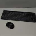 LeadsaiL Wireless Keyboard and Mouse, Full-Sized Ergonomic Computer Keyboard with Phone Tablet Holder, 2.4GHz Silent Cordless Keyboard Mouse Set for Windows Laptop, PC, Desktop - Black
