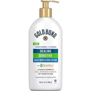 Gold Bond Healing Sensitive Daily Body & Face Lotion for Dry, Sensitive Skin, 13 oz.