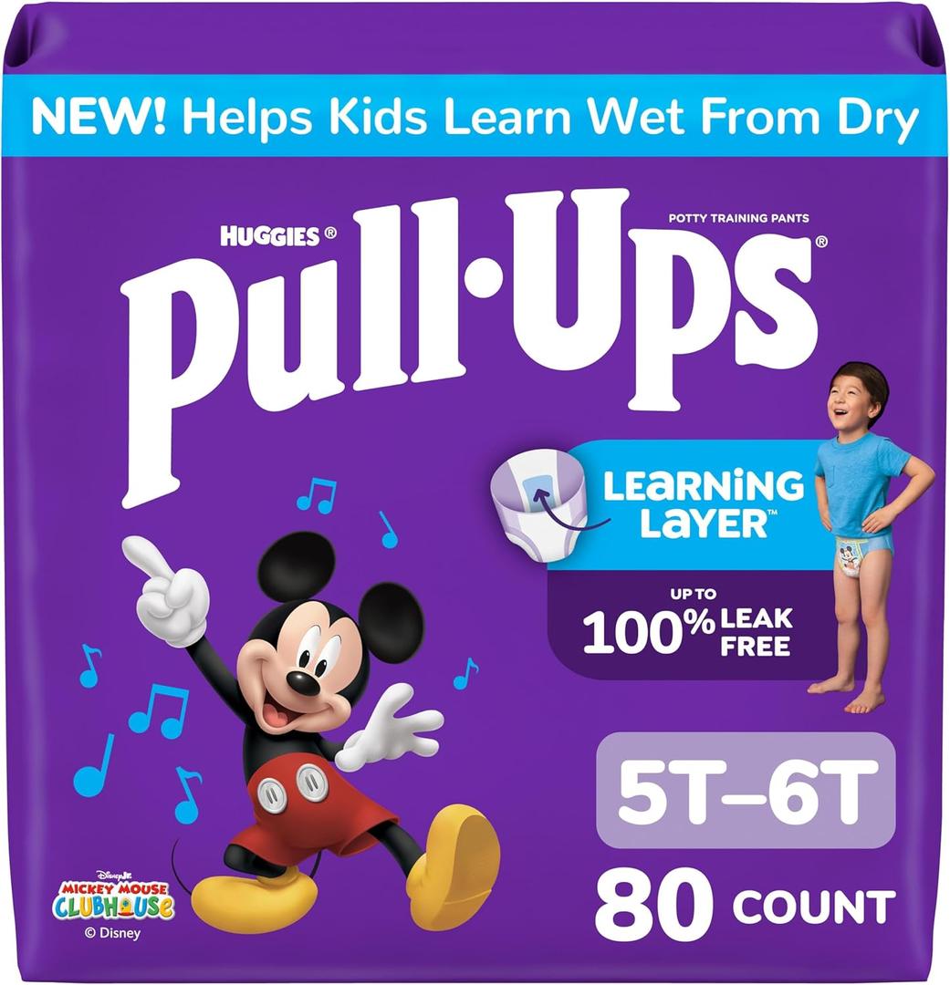 Pull-Ups Boys' Potty Training Pants, Size 5T-6T, 80 Count
