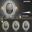 SMIROR 28x36 Oval LED Bathroom Mirror, Lighted Vanity Mirror for Wall, Anti-Fog, Shatter-Proof, Dimmable, Memory, 3 Colors (Front Lights + Backlit)