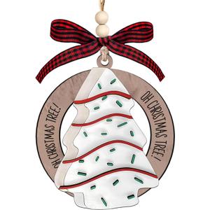 Little Christmas Tree Cakes, Food Ornaments, Wood Cheesecake Ornament, Baking Dessert Cake Ornament, Cute Christmas Ornaments