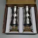 Neodaco Olive Oil And Vinegar Dispenser Set - 2 Piece Glass Oil Dispenser Bottle for Kitchen with No Drip, 10 OZ