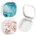 2 Pack Retainer Case, Denture Case Night Guard Mouth Guard Compatible with Invisalign，With Mirror and Ventilation Holes