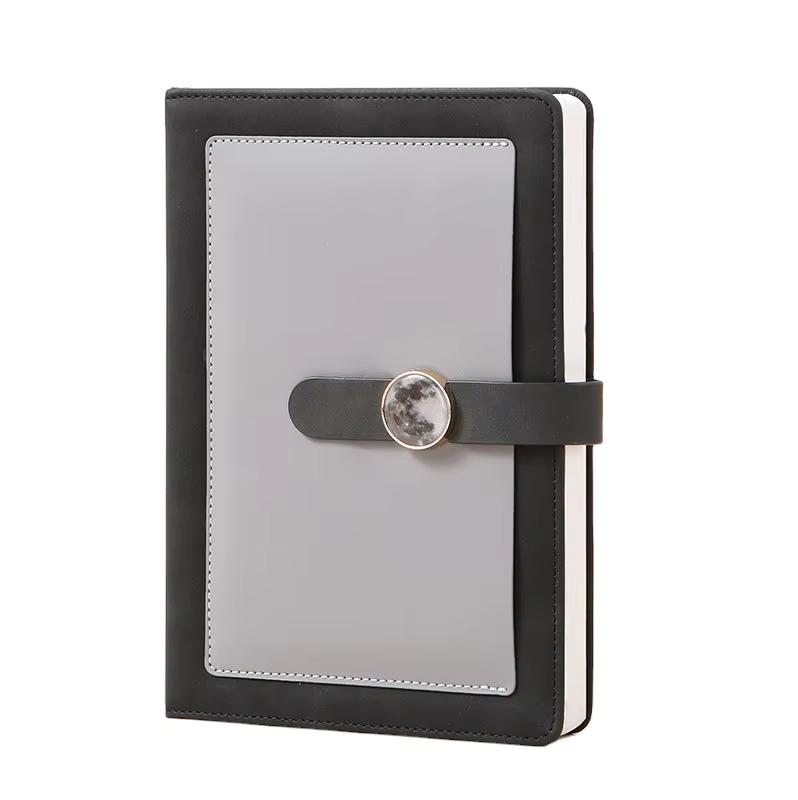 SAFWEL A5 Lined Journal Notebooks Hardcover Notebooks Cover with Magnetic Buckle Closure for Work Travel College (Color : Black)
