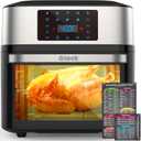 Air Fryer Oven Large 20 QT, 10-in-1 Toaster Oven Air Fryer Combo with Window for Family, Airfryer Oven with Rotisserie, 3 Dehydrating Racks