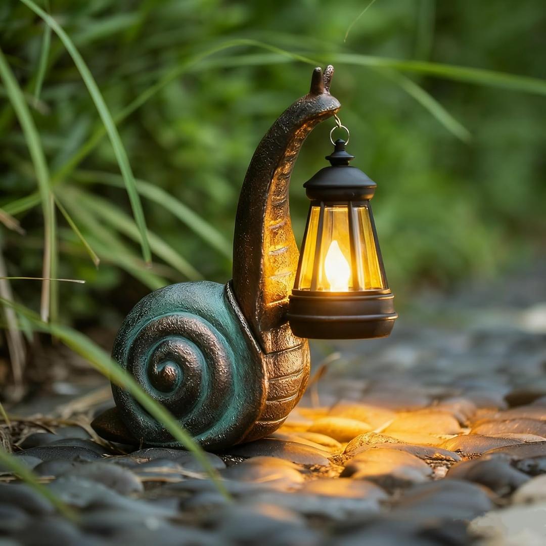 Solar Garden Snail Statue,Garden and Home Decor,Christmas Decorations for Patio Yard LawnOrnaments,Unique Housewarming Gifts for Birthday Christmas