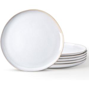 AmorArc Ceramic Plates Set of 6, 8.5 Inch Handmade Reactive Glaze Stoneware Plates set for Dessert, Salad, Appetizer, Small Dinner Plates, Microwave & Dishwasher Safe, Scratch Resistant
