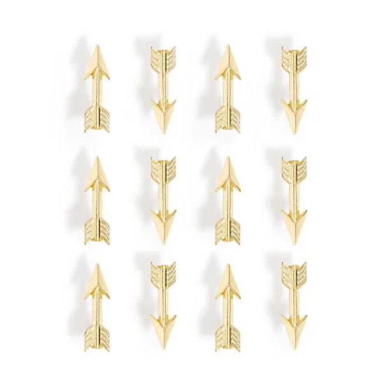 U Brands® Arrow Push Pins, Gold, Set Of 12 Pins Pack Of 2