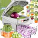 Mueller Pro-Series All-in-One, 12 Blade Mandoline Slicer for Kitchen, Food Chopper, Vegetable Slicer and Spiralizer, Cutter, Dicer, Grater, Kitchen Gadgets Sets with Container