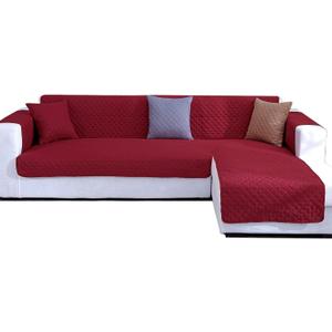 Double Side L Shape Couch Cover Sectional Sofa Covers Set Chaise Couch Cover Slip Covers for Sofas Couches Sectional Furniture Protector Cover (Medium,Red)