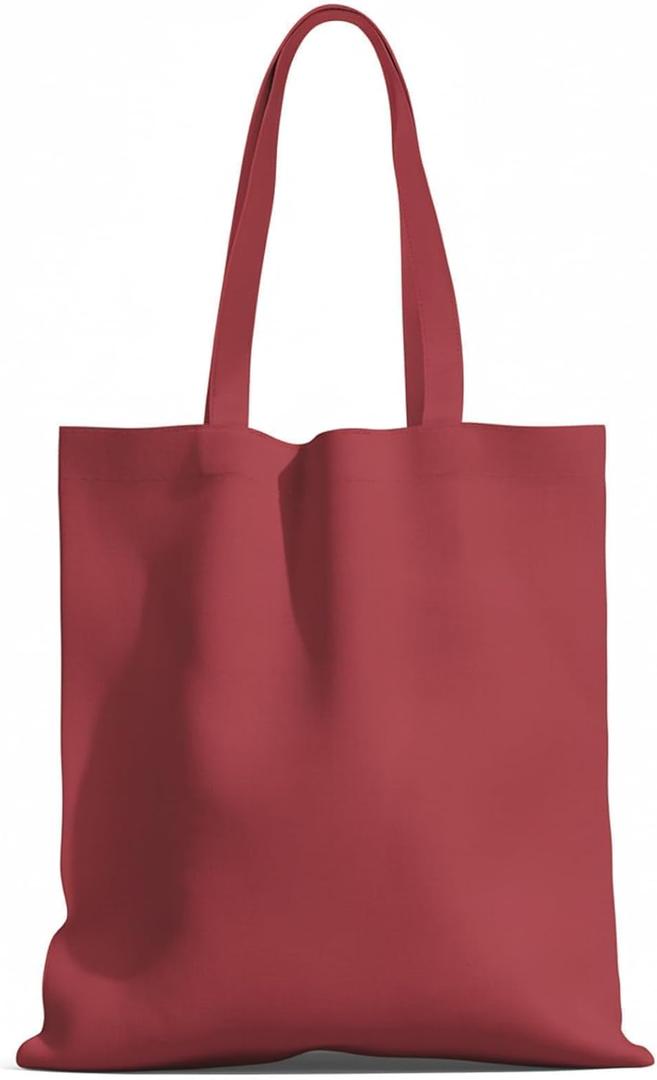 MOLOVA 1 Pack Premium Canvas Reusable Tote Gift Bags,Made of Natural Canvas with Handle,Work,DIY,Shopping(Red). Pack of 4