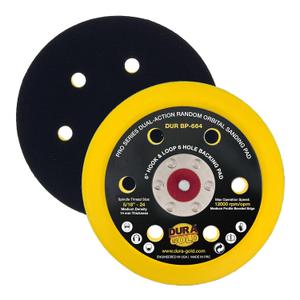 Dura-Gold Pro Series 6" Hook & Loop DA Sander Backing Plate Pad, 6 Hole Pattern Dustless - Flexible Edge Dual-Action Random Orbital Sanding Pad, 14mm Thick - Polisher Auto Paint Woodworking Sandpaper