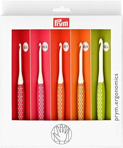 Prym Ergonomics Crochet Hook Set, Small (E, G, 7, H, J) 5 pack