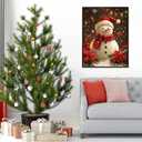 Christmas Paint by Numbers for Adult, Snowman Paint by Numbers Kit for Adults Beginners, DIY Christmas Acrylic Painting on Canvas for Home Wall Art Decor(16x20inch)