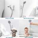 TAILI Shower Head Holder Suction Cup, Handheld Shower Head Bracket, Height Angle Adjustable,Bathroom Showerhead Holder No Drilling Removable Waterproof, White