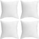 QUBA LINEN 18 x 18 Throw Pillow Insert - Pack of 4 White, Down Alternative Pillow Inserts for Decorative Pillow Covers, Throw Pillows for Bed, Couch Pillows for Living Room (18" x 18" (Pack of 4))