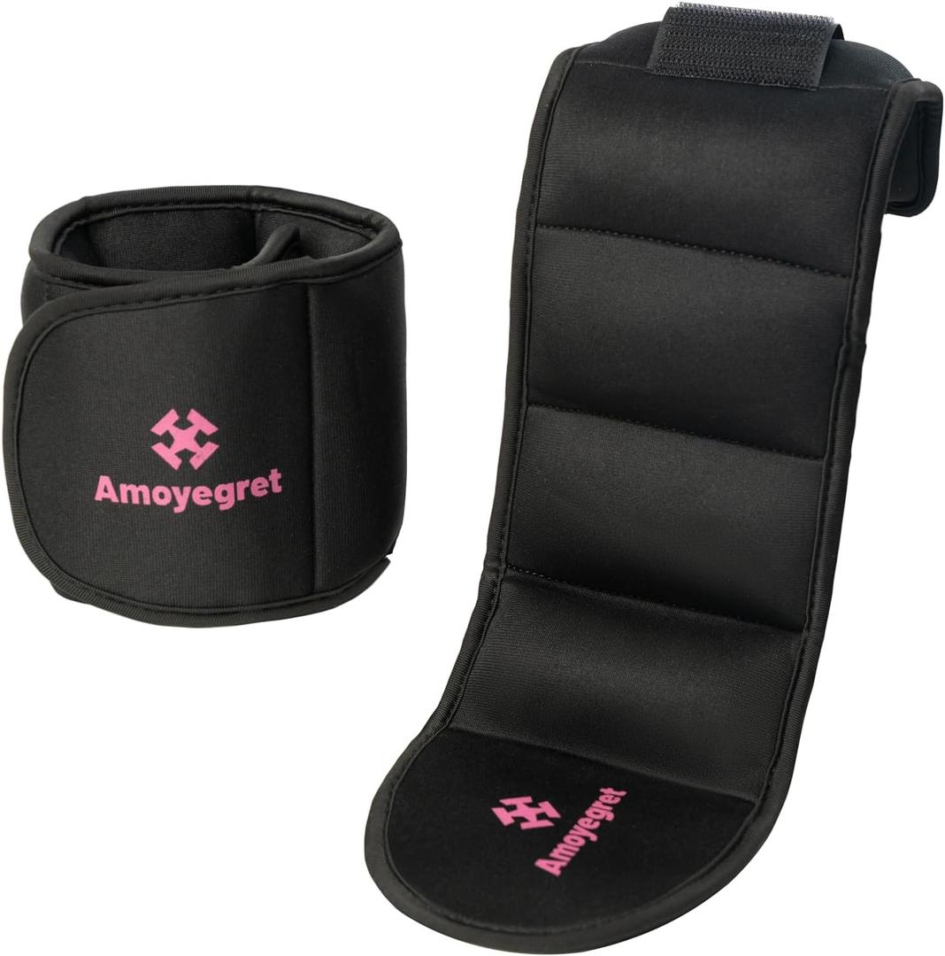 Ankle Weights, Wrist & Leg Weights for Women Men – Weighted Wristbands & Foot Weight | Comfortable Fixed Weight Set (4 lbs Pair), Soft Breathable Fabric, Ideal for Walking, Workout-black