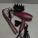 Conair Limited Edition Bundle | INFINITIPRO BY CONAIR Hair Dryer with Diffuser - and - Conair Double Ceramic 1-inch Digital Flat Iron | Plum 