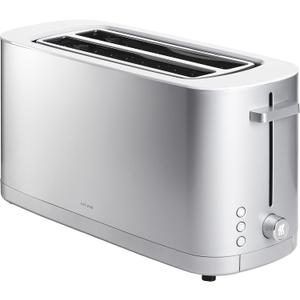 ZWILLING Enfinigy, 4-Slice Long Slot Toaster, Extra Wide 1.5" Slot for Bagels and Toast, Silver