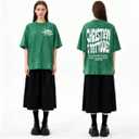 Graphic Tees Summer Women Men Cotton Novelty Oversized Crew Verse in Bible Christian Washed T-Shirt (Green, XL)