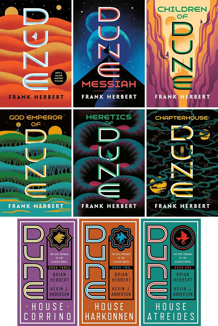 Dune Complete Series and Prelude Series Set, 9 Books (Trade Paperback)