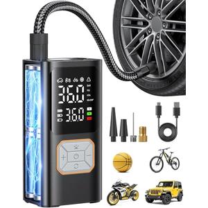 Tire Inflator Portable Air Compressor, 150PSI Air Pump for Car Tires, Cordless Air Compressor Pump with Digital Pressure Gauge, Auto Shut-Off Tire Pump