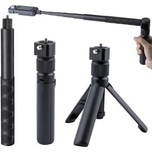 Bullet Time Handle Tripod Rotating Grip with Invisible Selfie Stick for Insta360 X5/X4, DJI OSMO Pocket 3, GoPro,1/4" Thread, 6 lbs Capacity, Compact Selfie Stick & Tabletop Tripod (47 inches)