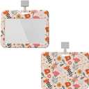 Flowers Badge Holder Horizontal Detachable Neck Lanyardbadge Holder for Men Women Waterproof Id Card Name Protector Cover with Lanyard Strap for Offices School Driver Licence