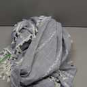 MitoVilla Boho Extra Long Shower Curtain 72 x 84, Blue 84 inch XL Polyester Linen Tassel Fabric Shower Curtain Set with Hooks for Vintage Country Farmhouse Bathroom Decor, Thick & Wrinkle Resistant