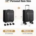 Softside Carry on Luggage Airline Approved, 17 Inch Underseat Carry-on Luggage with Removable Spinner Wheels, Small Personal Item Suitcase for Travel Business (Black, 17 inch_Underseat)