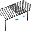Tomorotec Expandable Shelf Organizer for Kitchen Countertop, Metal Cabinet Pantry Shelf, Spice Rack Organizer, Space Saving Non Slip Rustproof, Black