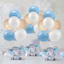 12 Sets Elephant Baby Shower Balloon Stand Kit for Table It's a Boy Baby Shower with Balloon Decoration for Elephant Theme Gender Reveal Birthday Party Table Decorations Supplies