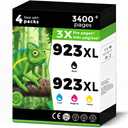 923XL (923e) Ink Cartridges Fit for HP OfficeJet Pro 8130e 8135e 8125e Printers Replacement for 923 e XL for HP923 8122e 8124 8124e 8125e 8139e 8130 8132e 8134e 8138e Black Cyan Magenta Yellow 4 Pack