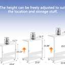 Height Adjustable PC Tower Stand with Charging Station, 23.6'' × 15.7''