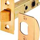 Prime-Line E 2281 Passage Door Latch, 9/32 In. and 1/4 In. Square Drive, Steel, Brass Finish (Single Pack)