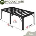 Yicensen 22 Inch High Twin Bed Frames with Rounded Corner Legs, Heavy Duty Metal Twin Size Platform Bed Frame No Box Spring Needed, Easy Assembly, Noise Free, Black