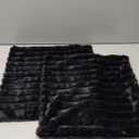Double-Sided Faux Fur Plush Throw Pillow Covers 18x18 Set of 2 Fuzzy Striped Soft Cozy Pillowcase Luxury Decorative Pillows Square Fluffy Cushion Covers for Couch Sofa Bed,Black