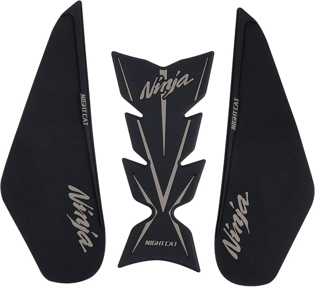 NIGHT CAT Compatible Ninja 400 Ninja 500 Motorcycle Fuel Tank Pad Kit Side Fuel Knee Guard Sticker Fuel Tank ProtectorBlack