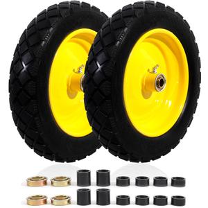 MZREXN 4.80/4.00-8" Flat Free Tire and Wheel 15" Solid Wheelbarrow Tires 3.00-4.00/4.80-8" with 5/8" & 3/4" Bearings, 3" Centered Hub for Hand Truck Garden Trailers Utility Cart Yard Wagon 2PCS Yellow MZREXN 4.80/4.00-8" Flat Free Tire and Wheel 15" Solid Wheelbarrow Tires 3.00-4.00/4.80-8" with 5/8" & 3/4" Bearings, 3" Centered Hub for Hand Truck Garden Trailers Utility Cart Yard Wagon 2PCS Yellow