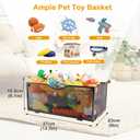 Metal Dog Toy Basket Medium,Mesh Wire Baskets for Pet Toy,Collapsible Cat Toy Bin with Wooden Handles,Dog Storage Organizer,Ideal for Dog Cat Accessories-Easy Assemble