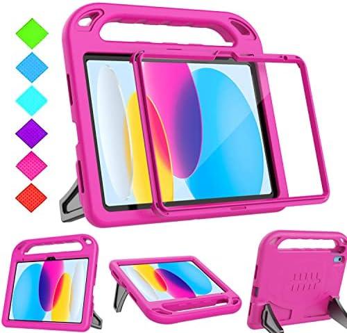 BMOUO Kids Case for iPad 11th Generation (A16) 11 Inch 2025/iPad 10th Generation 10.9" 2022 - with Built-in Screen Protector, Shockproof Handle Stand iPad 11th/10th Generation Case for Kids, Rose