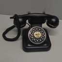 Retro Corded Phone, Office Desk Phones, Vintage Landline Telephone, Classic Push Button Analog Phone with Redial Function for Home Office Hotel School, Black