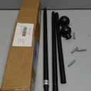 ENJOYBASICS No Drill Curtain Rods for Window 28 to 47 Inches, 5/8 Inch Diameter Renter Friendly Drapery Rod with Adhesive Brackets without Drilling, Adjustable from 27 to 52 Inches, Black