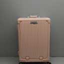 MRPLUM Front Pocket Carry On Luggage,PC Hardside Spinner Wheel Suitcase with TSA Lock,Cup Holder,Phone Holder&USB Charging Port,Pink(1 Piece)