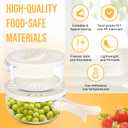 Multifunctional Fruit Washing Bowl with Strainer,Strainer Container with Lid,2 in 1 Drain Basket with Foldable Handle,Berry Fruit Fridge Container for Refrigerator,Kitchen Sink for Washing,Storage